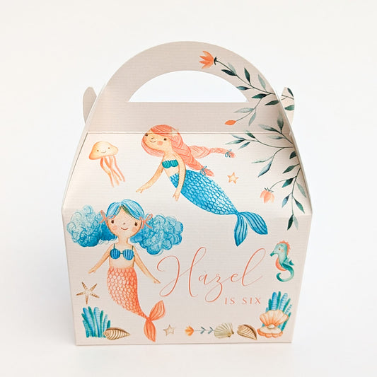 MERMAID Personalised Children’s Party Box Gift Bag Favour