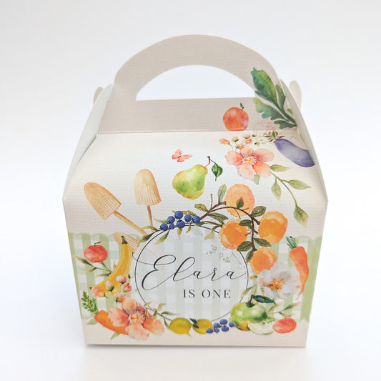 FARMERS MARKET Fruit and Veg Personalised Children’s Party Box Gift Bag Favour