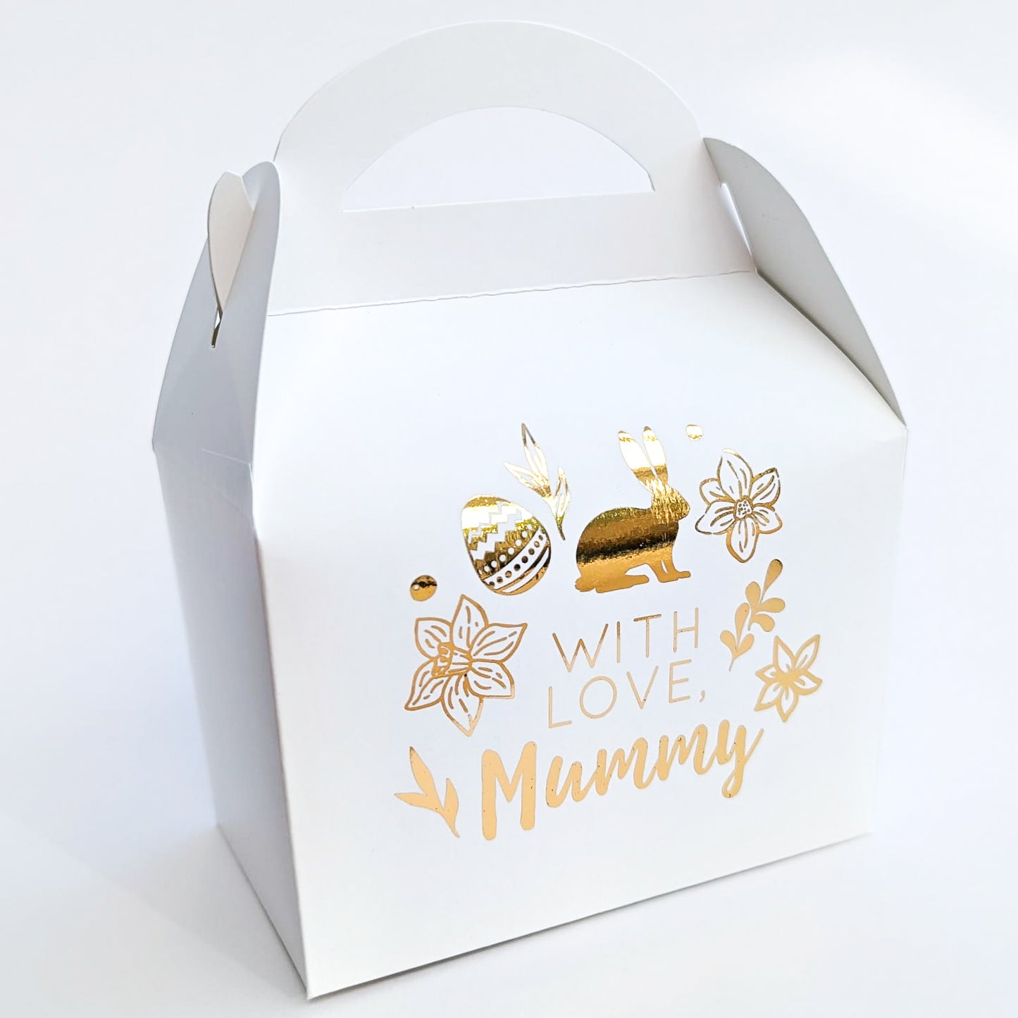 EASTER Spring Floral Gold Foil Personalised Treat Boxes Gift Bags