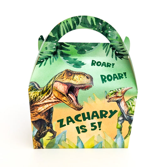 Dinosaurs Personalised Children’s Party Box Gift Bag Favour