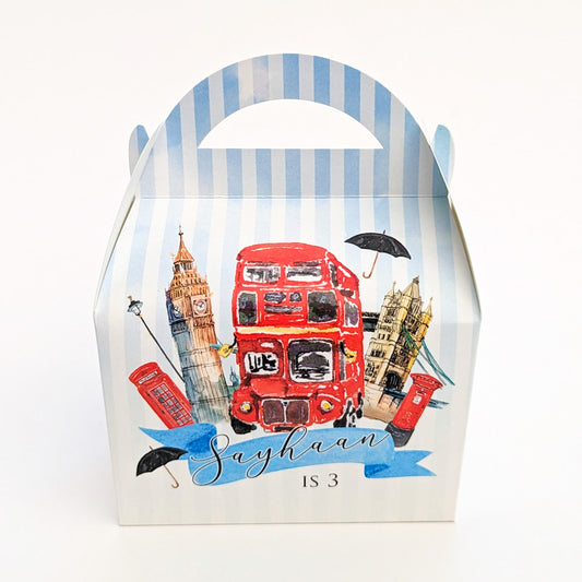 LONDON BUS Children’s Birthday Party Treat boxes Gift Favour
