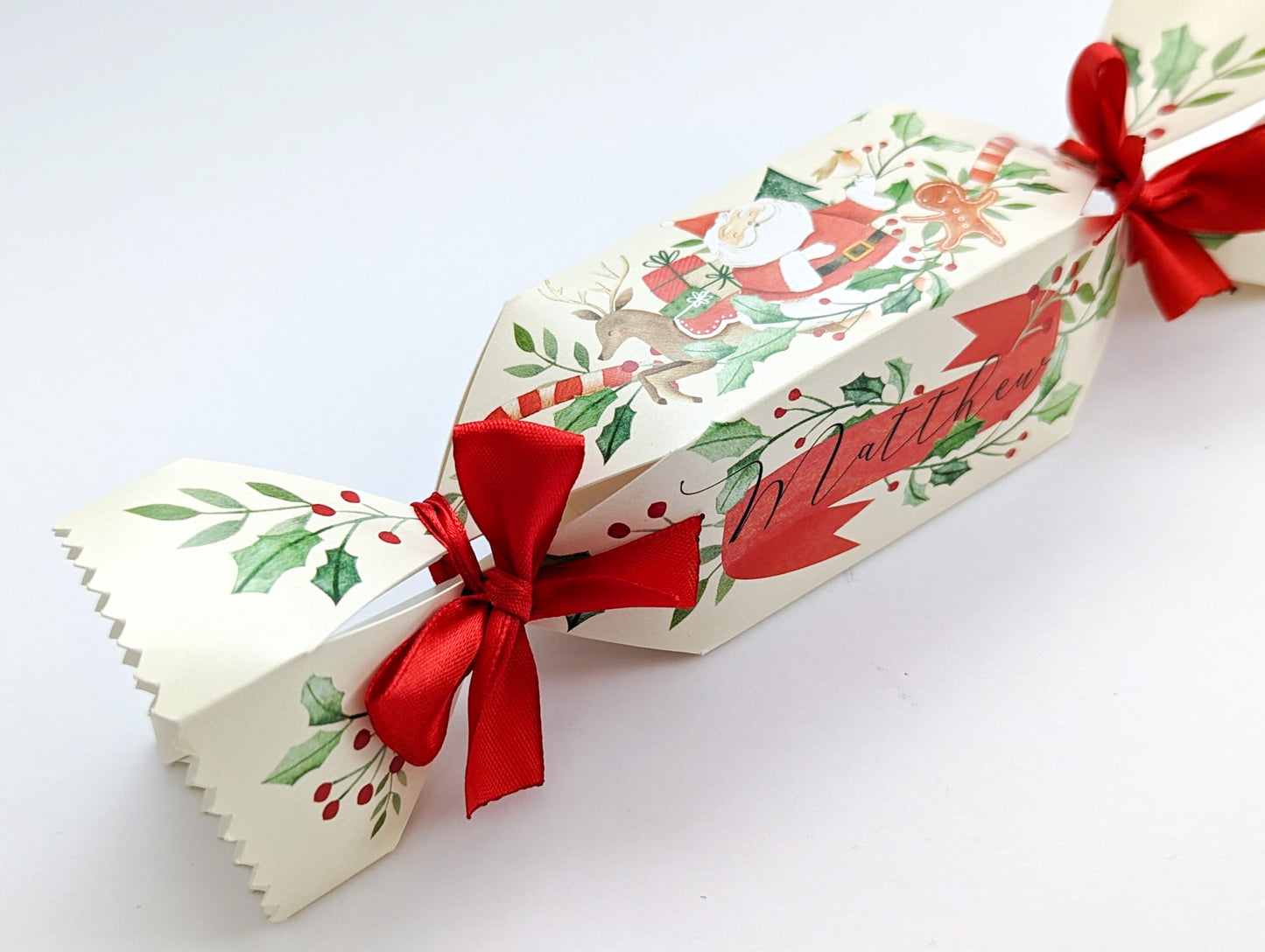 Personalised Christmas Cracker Classic Santa Wonderland Treat Box