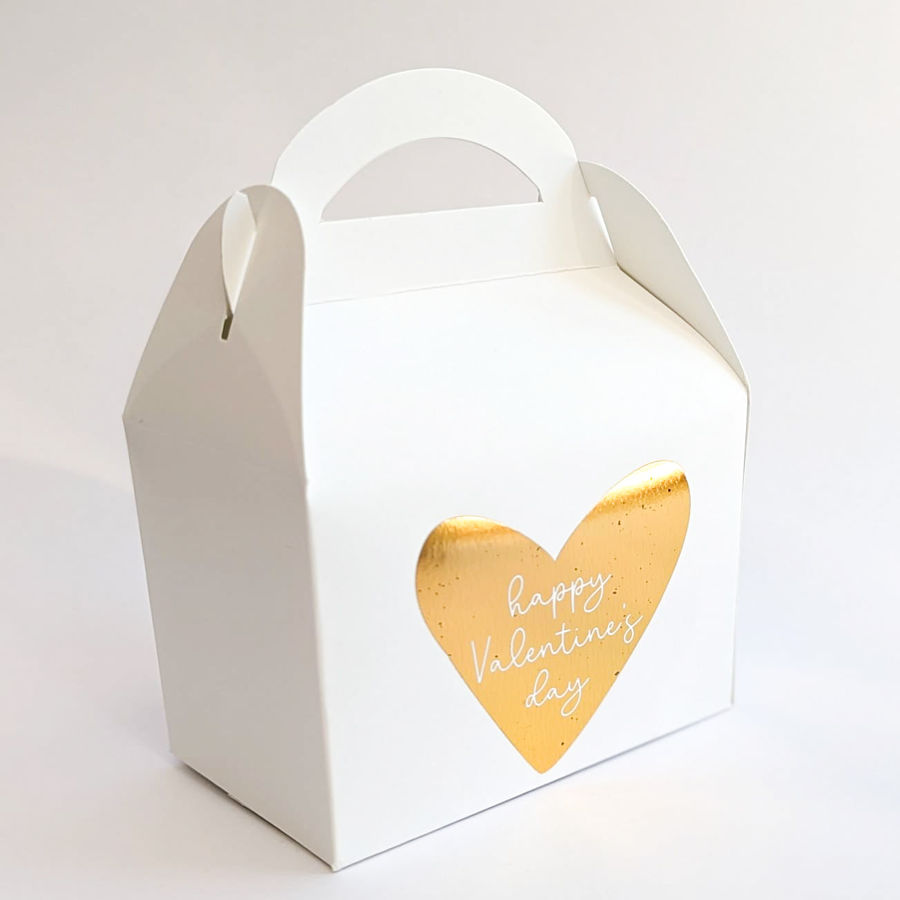 VALENTINES DAY Gold Foil Hearts Personalised Treat Boxes Gift Bags
