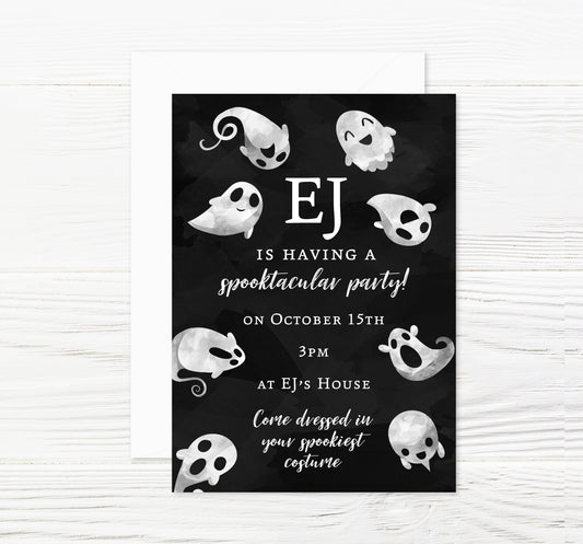Personalised Spooky Halloween Party Invitations and Envelopes x 8