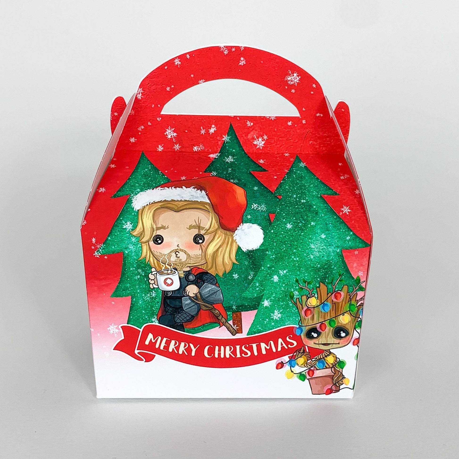 Personalised Marvel Inspired Superhero Christmas Treat Boxes Advent Party Box favours