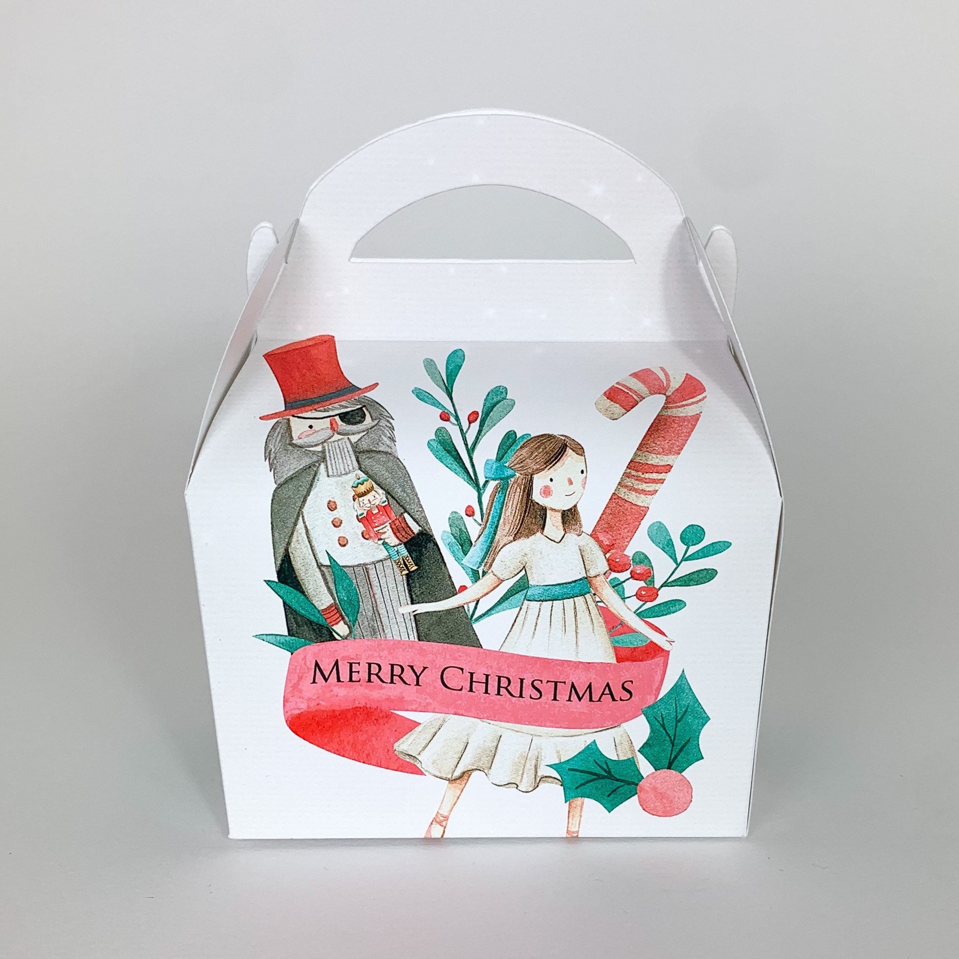 Personalised Classic Nutcracker Santa watercolour Christmas Treat Boxes Advent Party Box favours