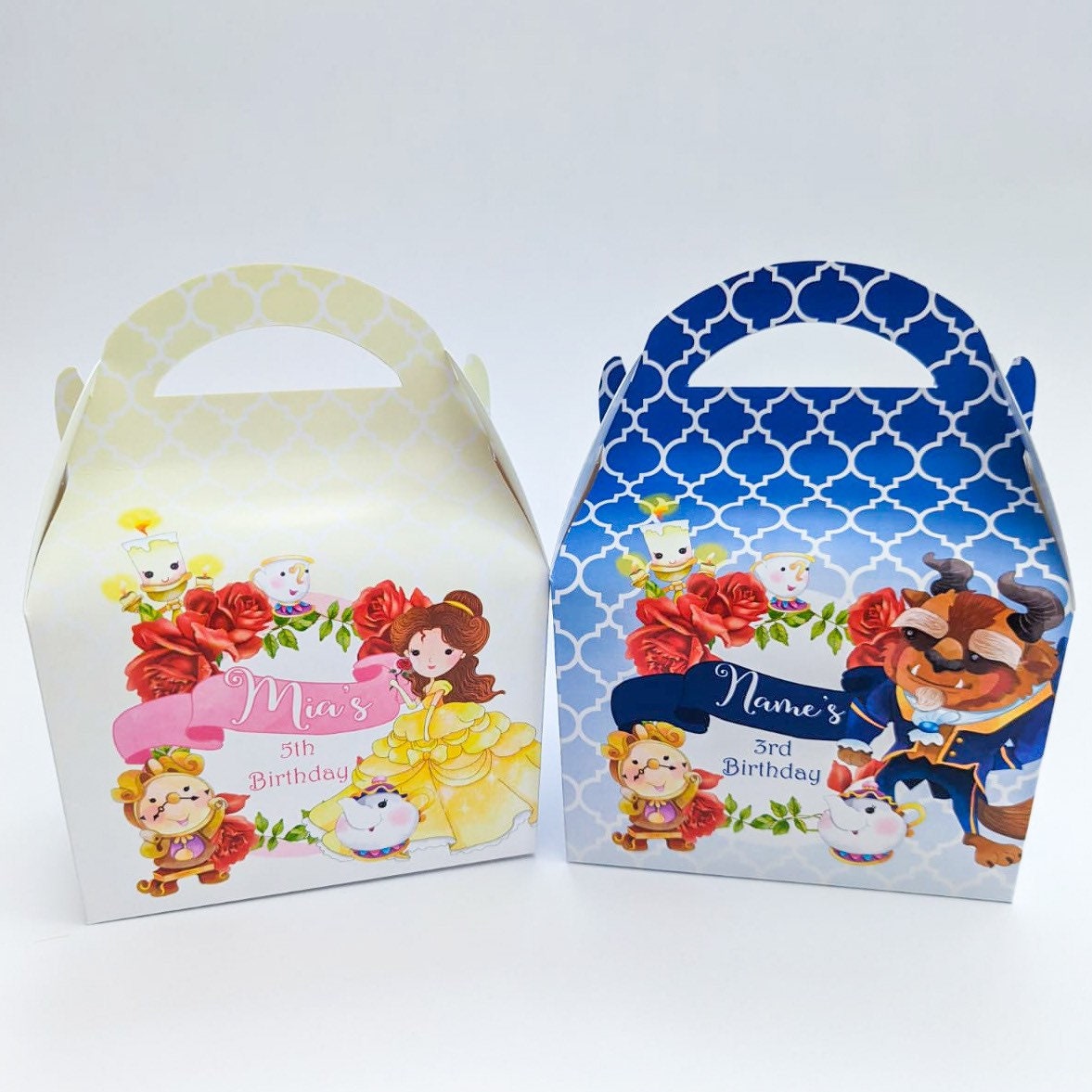 Beauty and the Beast Personalised Children’s Party Box Gift Bag Favour