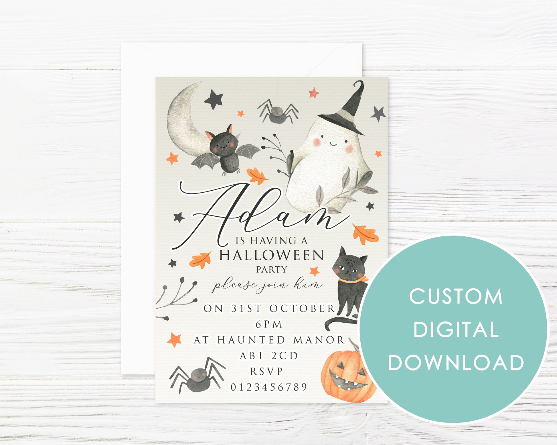 DIGITAL DOWNLOAD Personalised Halloween Party Invitation