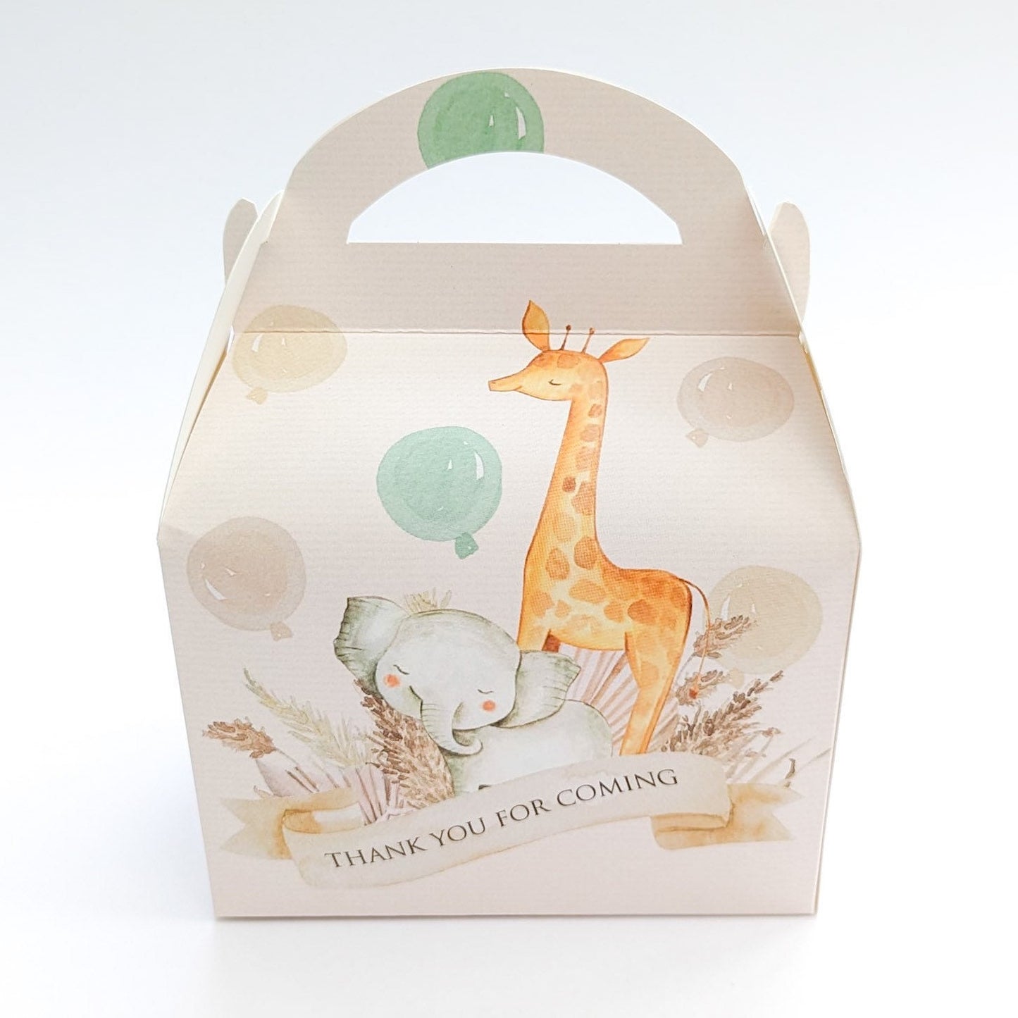 Watercolour boho jungle animals Personalised Children’s Party Box Gift Bag Favour