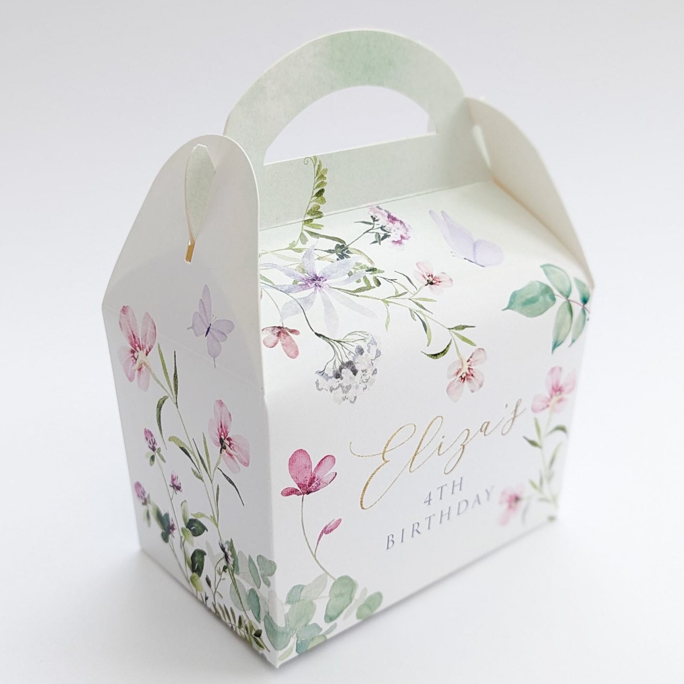 Watercolor Floral Personalized Party Box: Secret Garden Favor