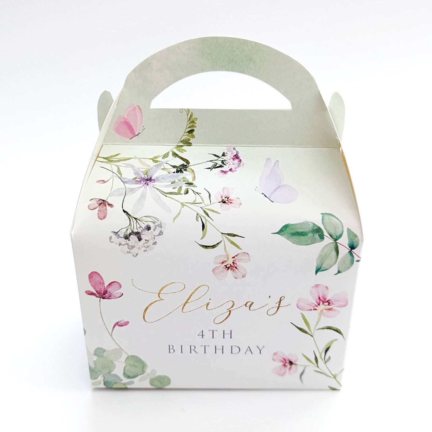 Watercolor Floral Personalized Party Box: Secret Garden Favor