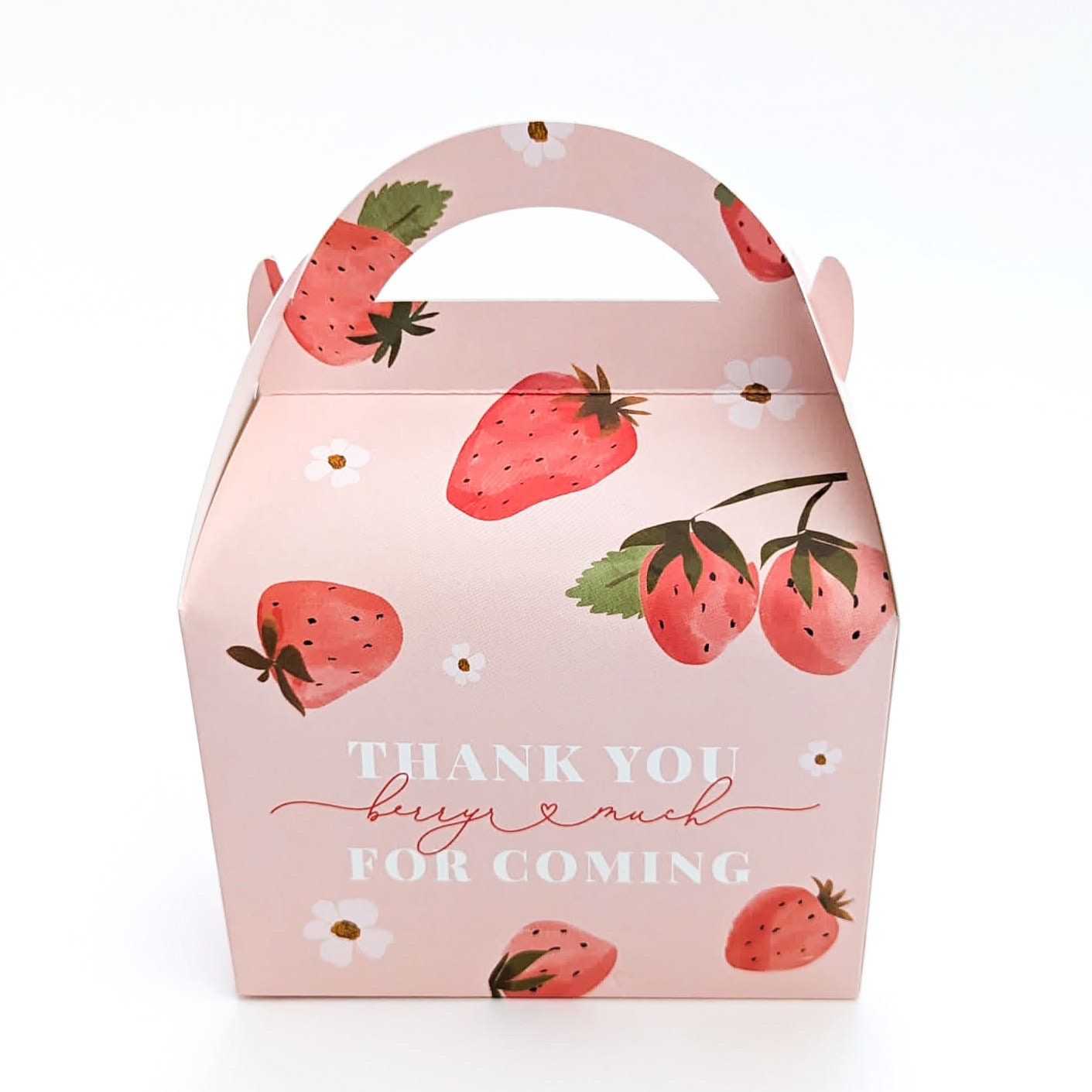 BERRY SWEET Strawberry Personalised Children’s Party Box Gift Bag Favours