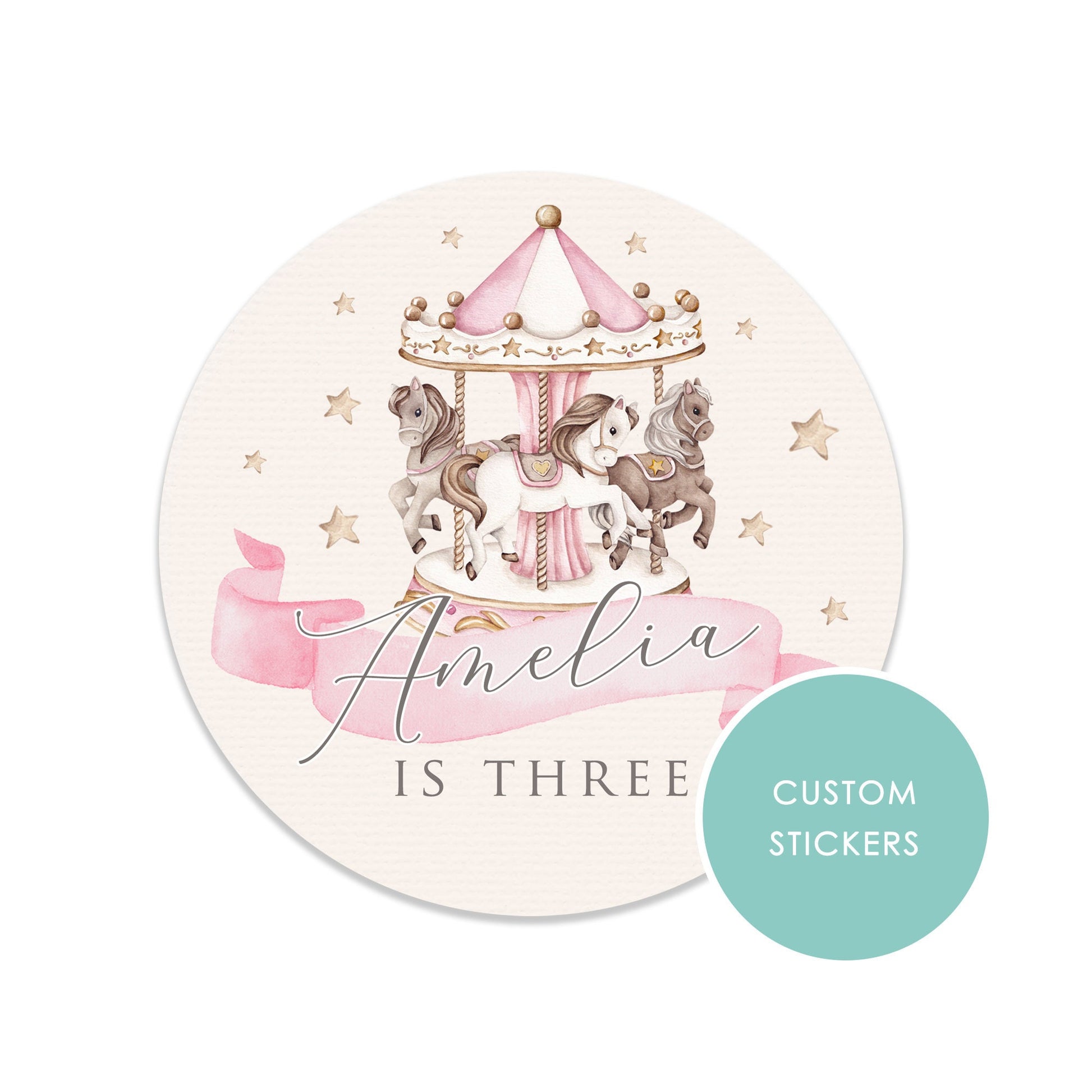 PERSONALISED STICKERS Multiple sizes and colours Carousel Sweet Cone Gift label Trick or Treat