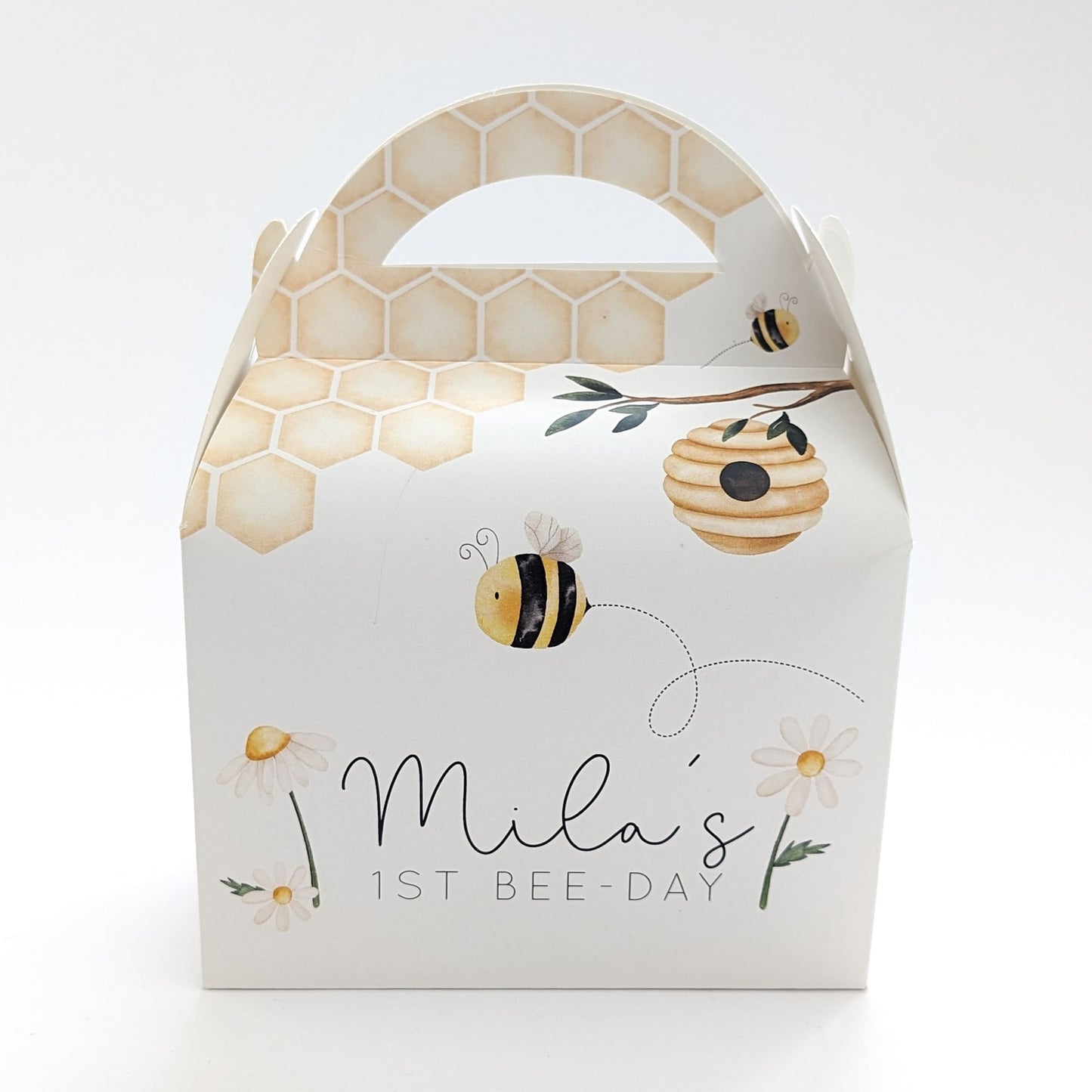 LITTLE HONEY BEE Personalised Children’s Party Box Gift Bag Favour