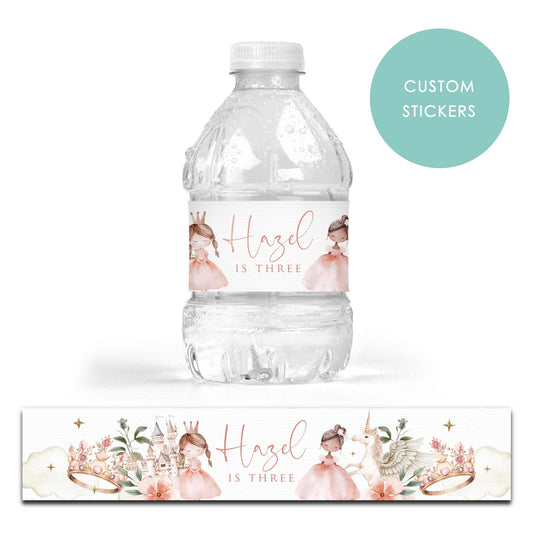 DRINK LABEL STICKERS x 7 Personalised Princess Unicorn Boho First labels
