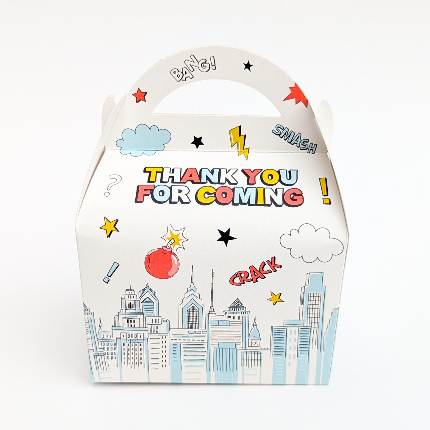 Comic Book Superhero Personalised Children’s Party Box Gift Bag Favour