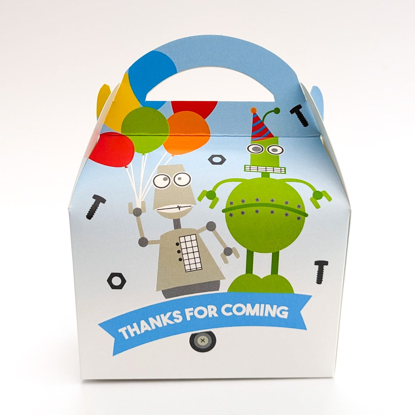 ROBOT Unisex Personalised Children’s Party Box Gift Bag Favour