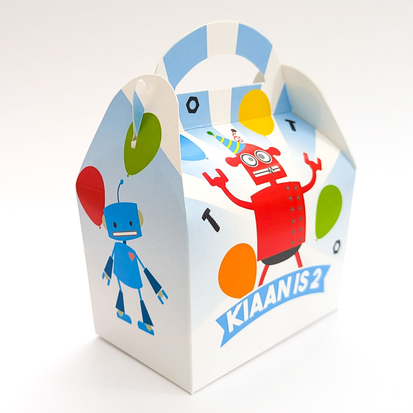 ROBOT Unisex Personalised Children’s Party Box Gift Bag Favour