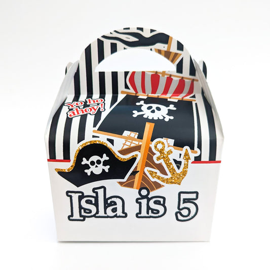 PIRATES Personalised Children’s Party Box Gift Bag Favour