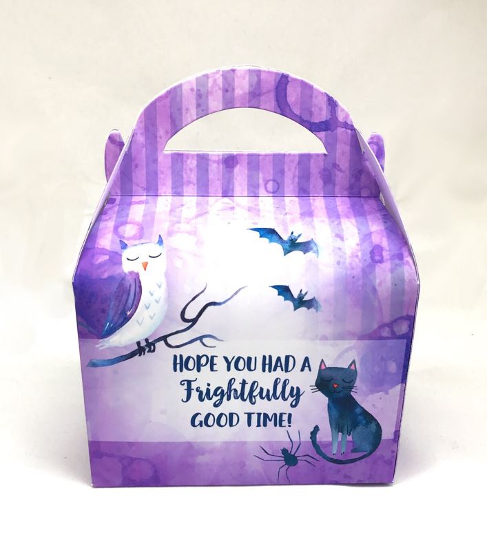 HALLOWEEN Spooky Witch Purple Personalised Children’s Party Box Gift Bag Favour