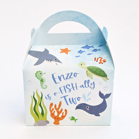 Under the Sea Seaside Ocean Underwater Ofishally  Personalised Children’s Party Box Gift Bag Favour