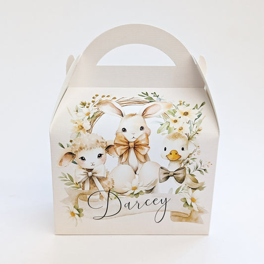 EASTER Spring Animals Personalised Treat Boxes Gift Bags