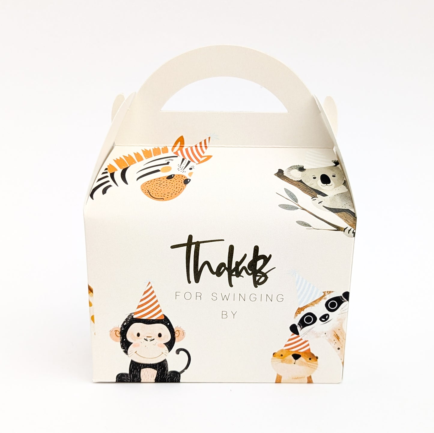 Jungle Animals Boho Minimal Personalised Children’s Party Box Gift Bag Favour
