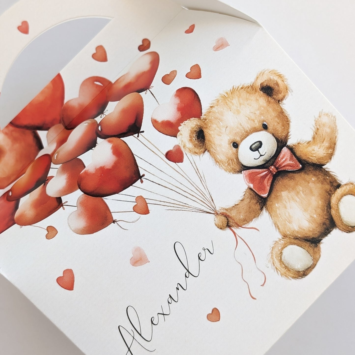 VALENTINES DAY Teddy Bear Personalised Treat Boxes Gift Bags