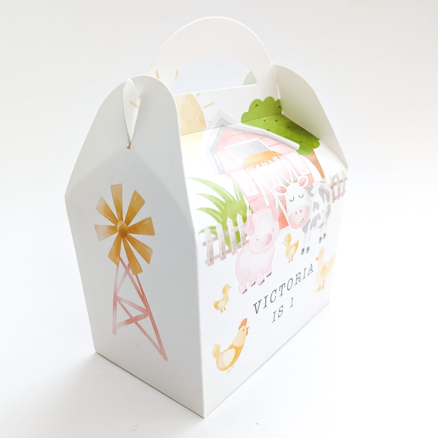 FARM Pastel Animals Personalised Children’s Party Box Gift Bag Favour