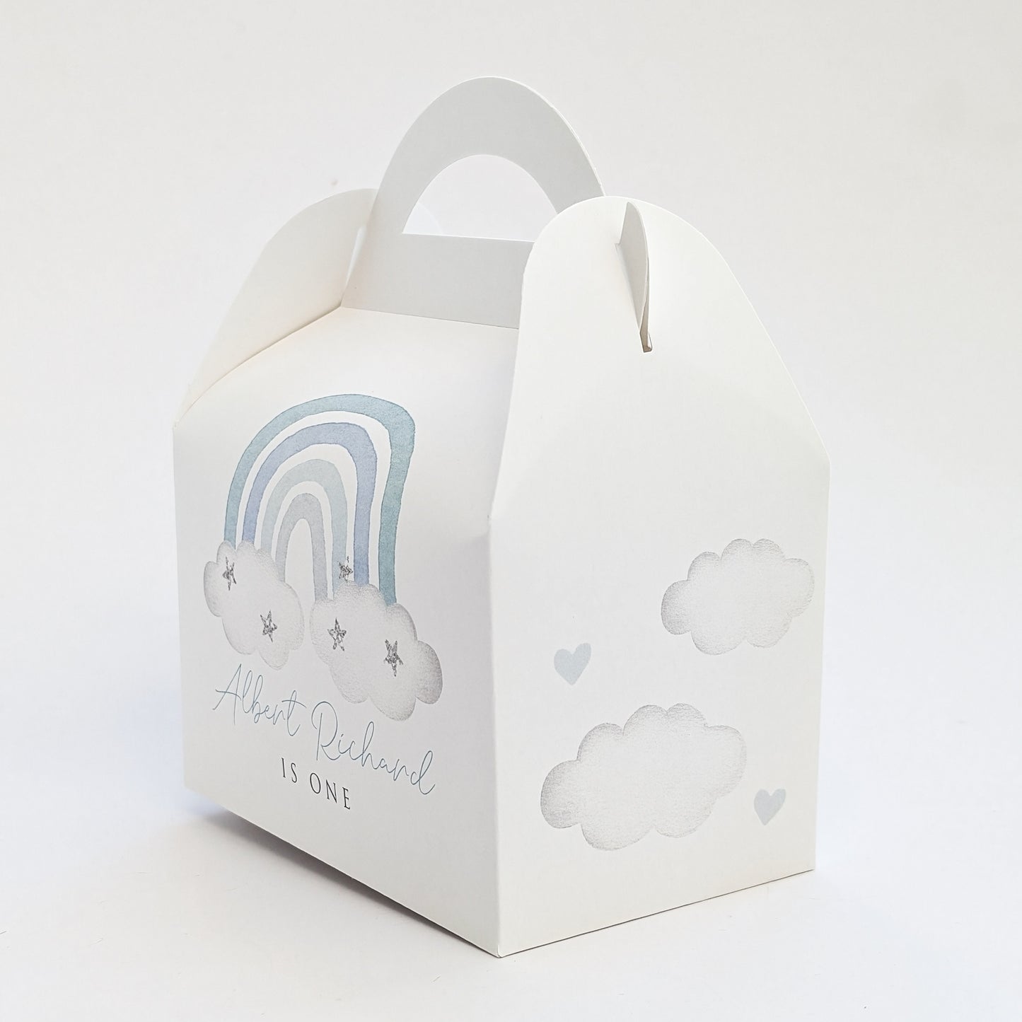 RAINBOW Minimal Baptism Christening First Birthday Personalised Children’s Party Box Gift Bag Favour