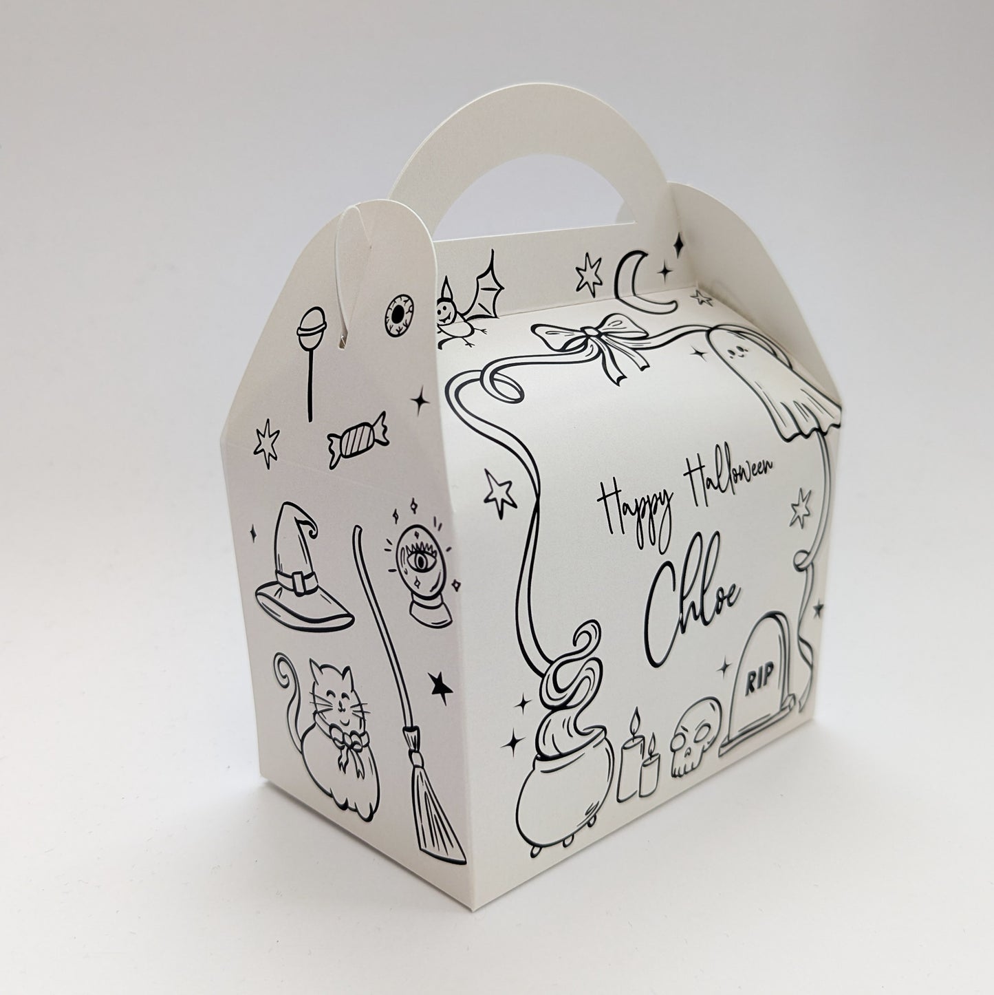 HALLOWEEN Whimsical Whimsy Illustrations Personalised Children’s Party Box Gift Bag Favour