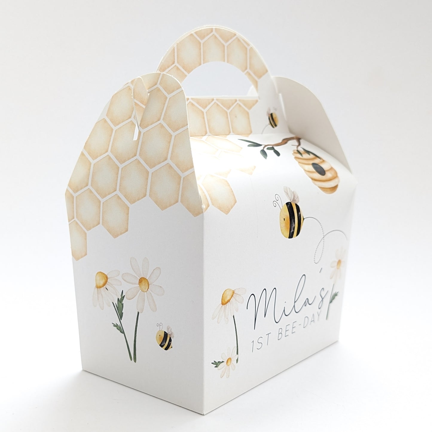 LITTLE HONEYBEE Bee Honey Personalised Children’s Party Box Gift Bag Favour