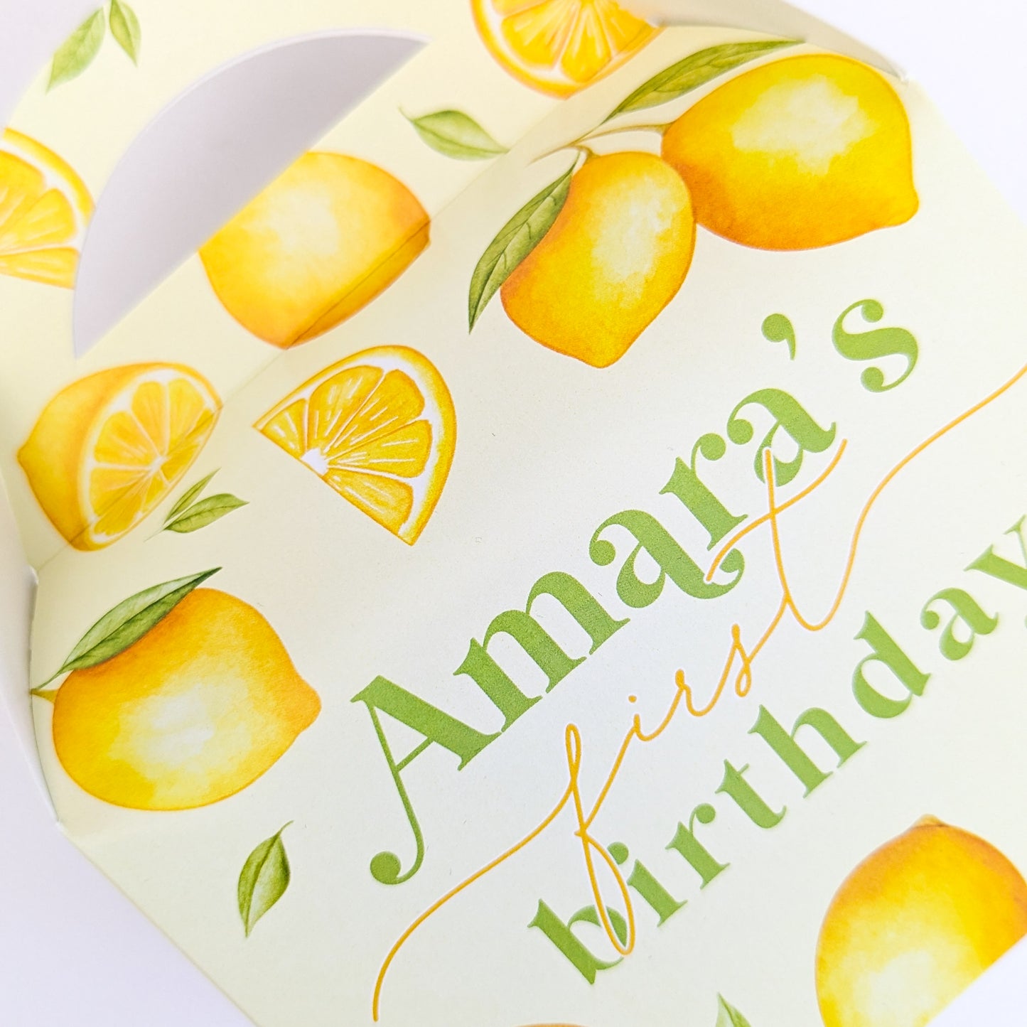 LEMONS Lemon Amalfi Summer Zesty Personalised Children’s Party Box Gift Bag Favours