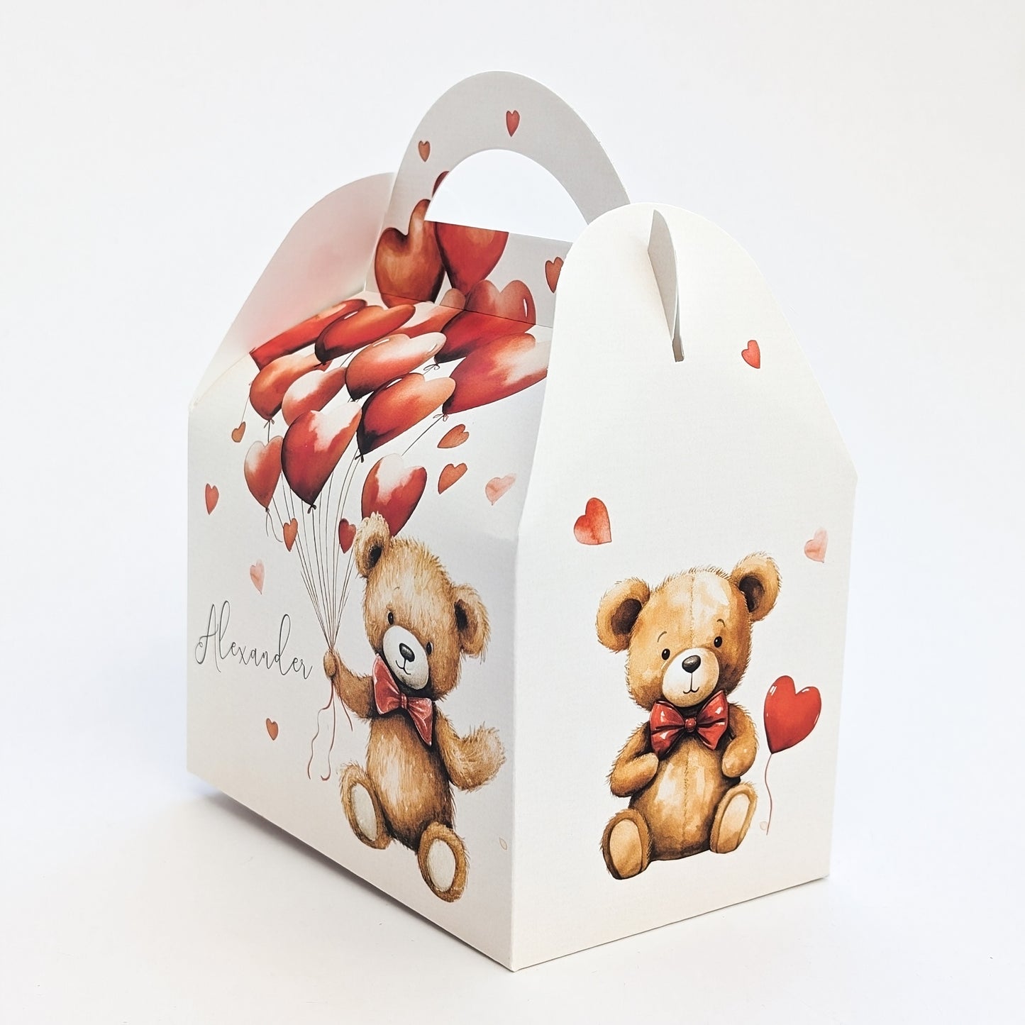 VALENTINES DAY Teddy Bear Personalised Treat Boxes Gift Bags