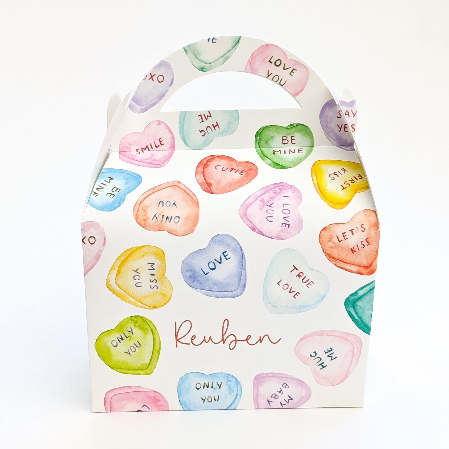 VALENTINES DAY Candy Love Hearts Personalised Treat Boxes Gift Bags