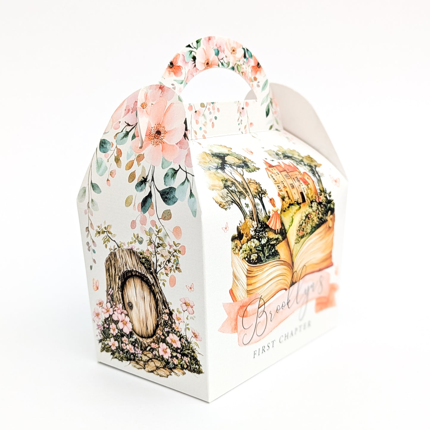 First Chapter Fairies Secret Garden Fairy Watercolour Personalised Children’s Party Box Gift Bag Favour