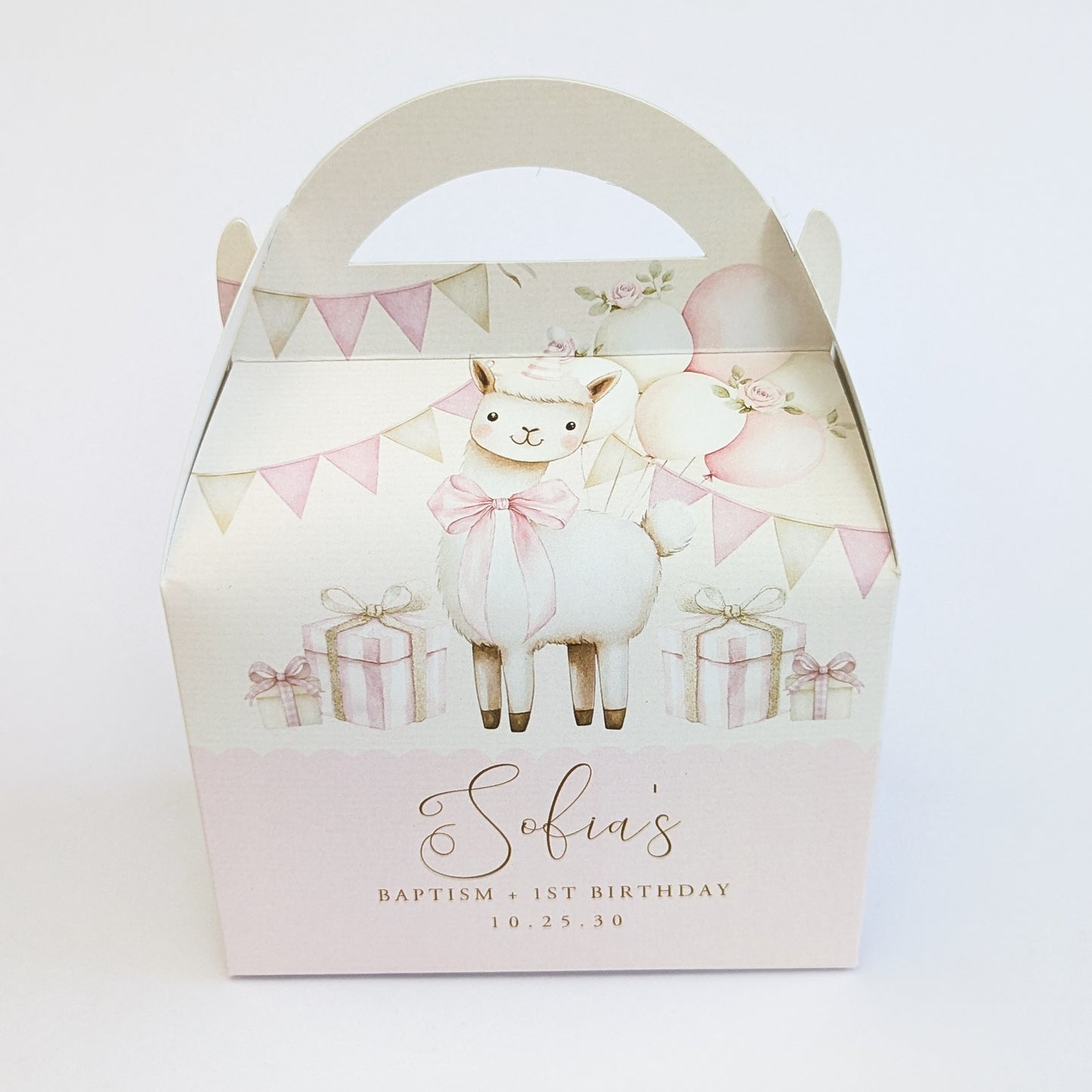 LLAMA Alpaca Cute Personalised Children’s Party Box Gift Bag Favour