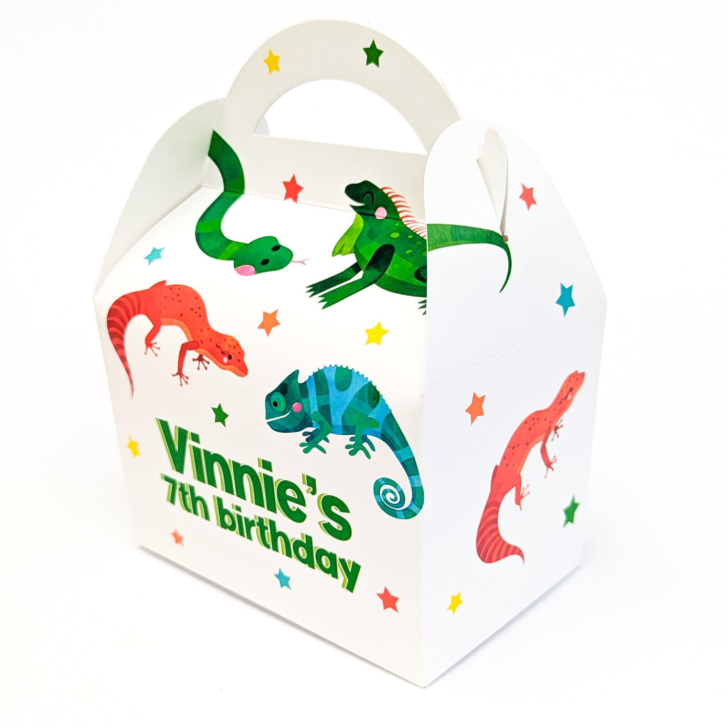 REPTILES Lizards Personalised Children’s Party Box Gift Bag Favour