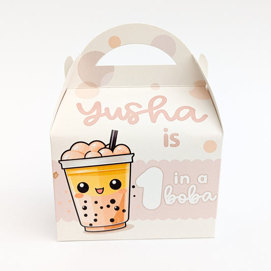 BOBA Bubble Tea personalised children's party boxes