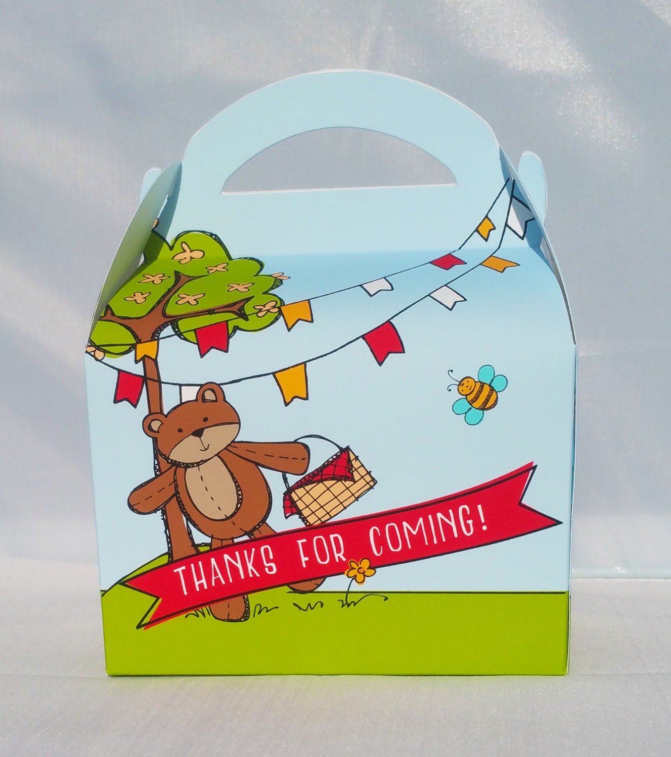 Teddy Bears' Picnic Personalised Children’s Party Box Gift Bag Favour