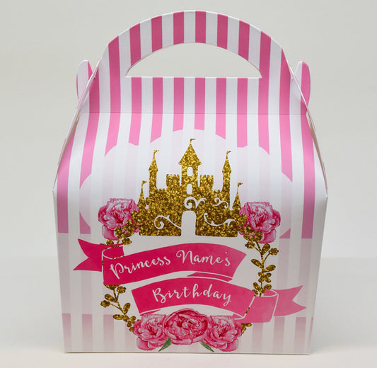 Princess Glitter Personalised Children’s Party Box Gift Bag Favour