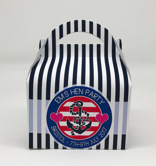 Hen Party Nautical Theme Baby Shower Party Favour Gift Box Bridal Shower Hen Do Wedding Celebration
