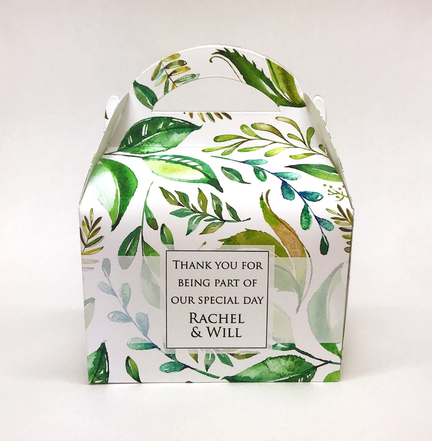 Leaves Floral Personalised  Wedding Favour Boxes Hen Party Bridal Shower Gift Box