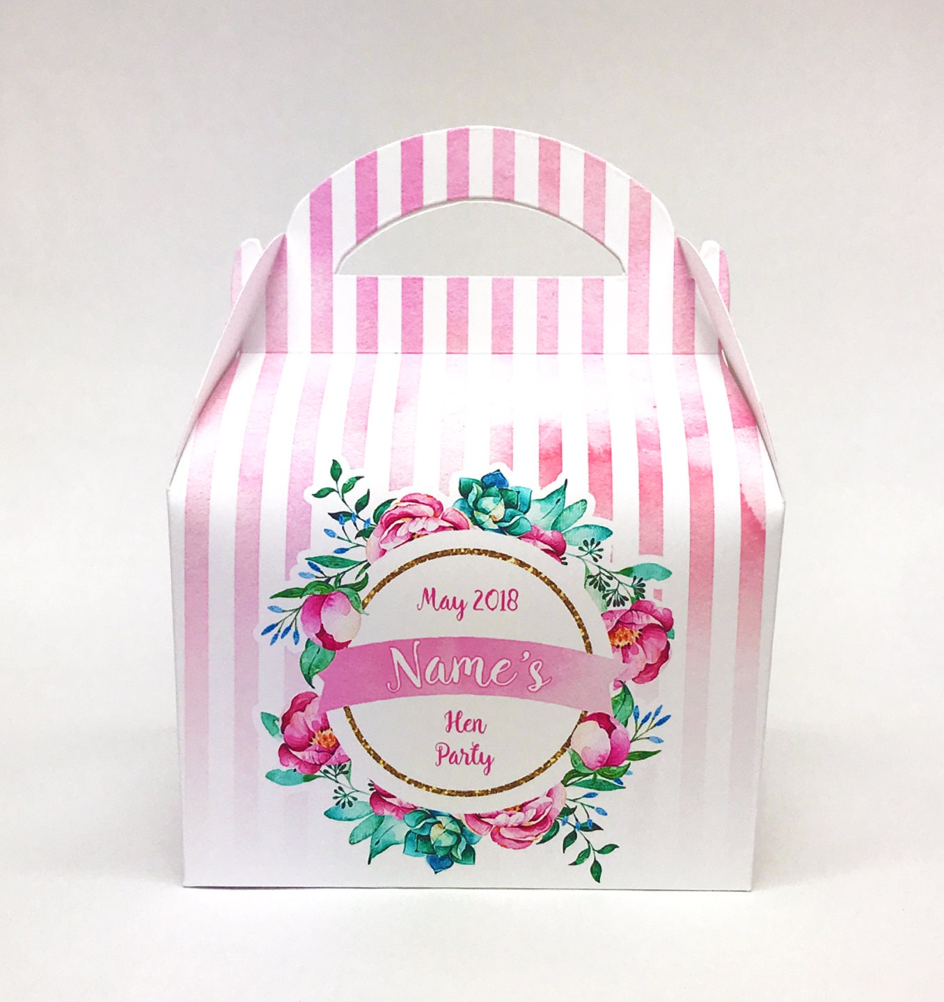 BRIDAL SHOWER Pink Floral Baby Shower Party Favour Gift Box Bridal Shower Hen Do Wedding Celebration