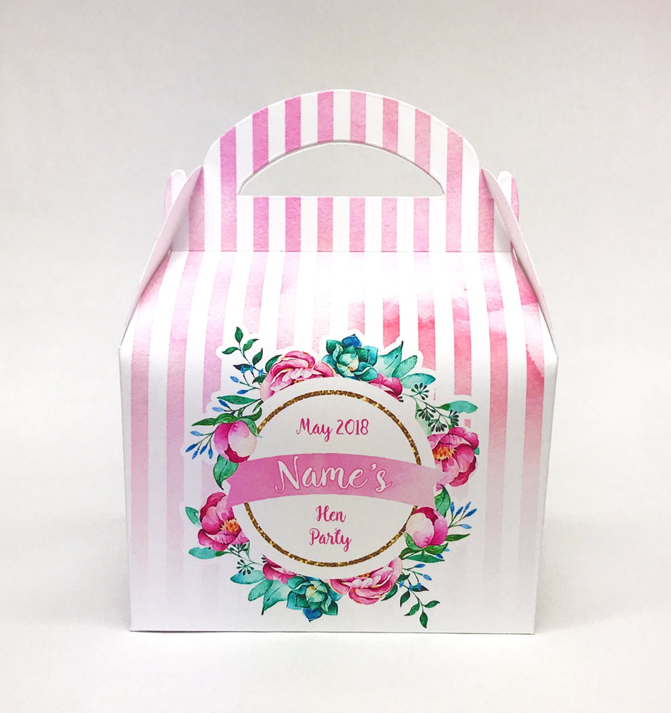 BRIDAL SHOWER Pink Floral Baby Shower Party Favour Gift Box Bridal Shower Hen Do Wedding Celebration