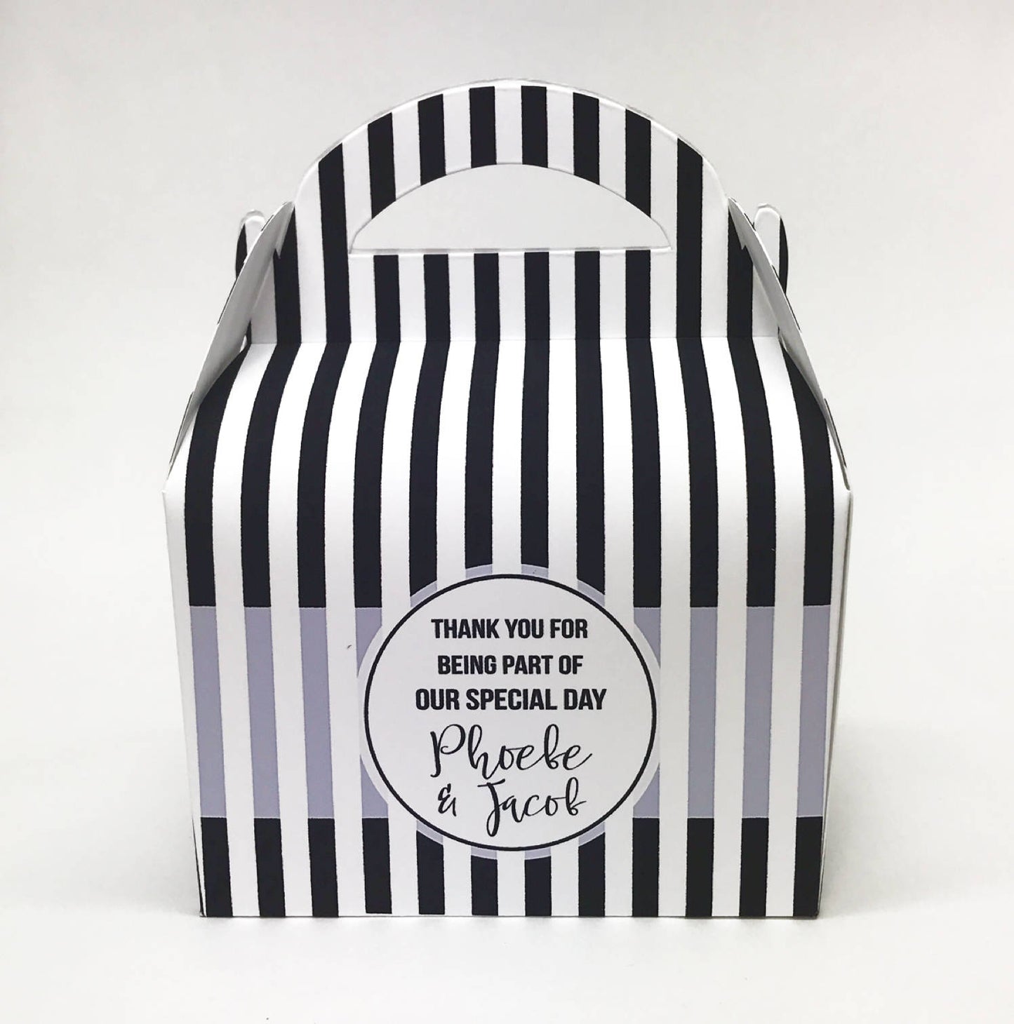Wedding Monochrome Stripes Personalised Wedding Favour Boxes Hen Party Bridal Shower Gift Box