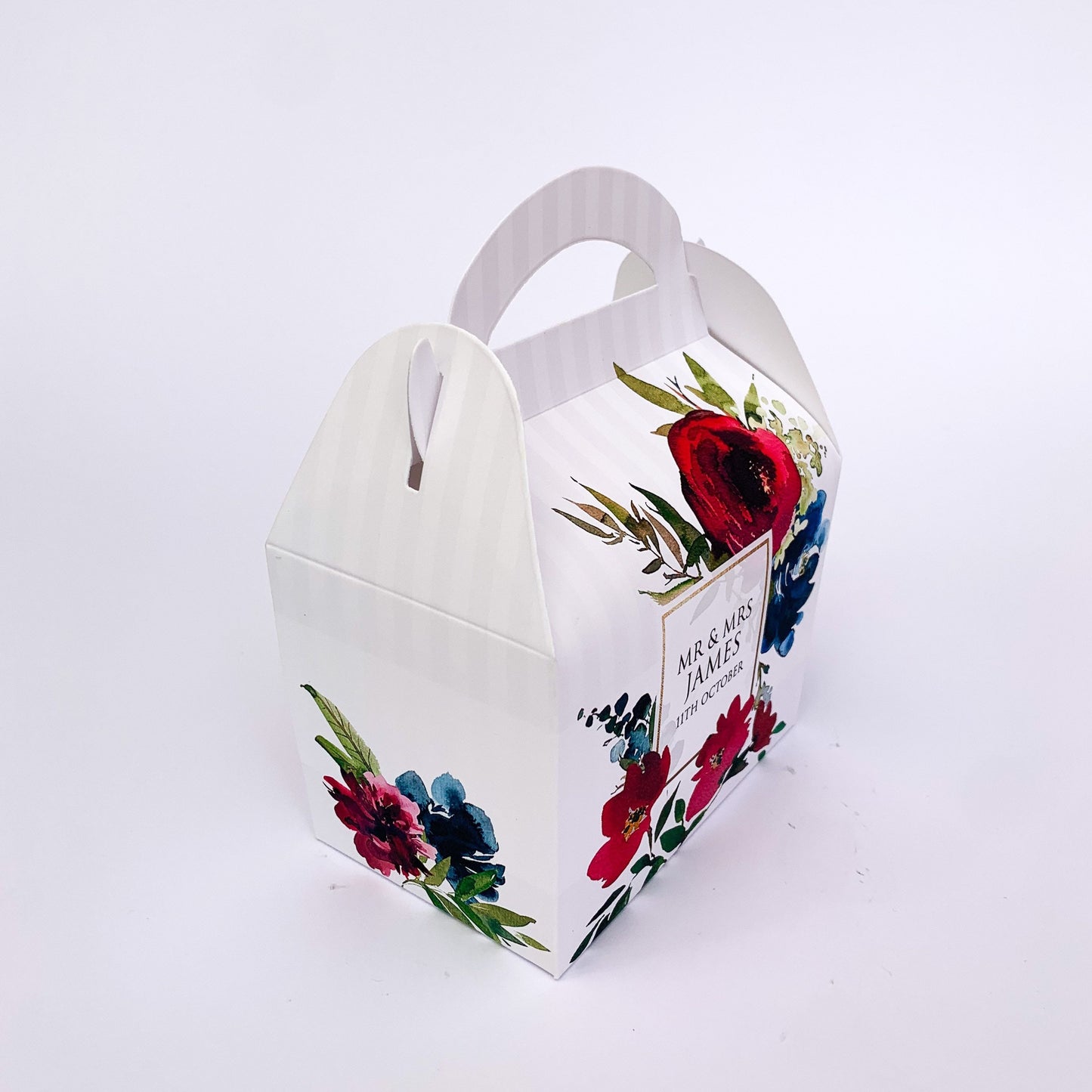 WEDDING Red and Navy Floral Wedding Favour Boxes Hen Party Bridal Shower Gift Box