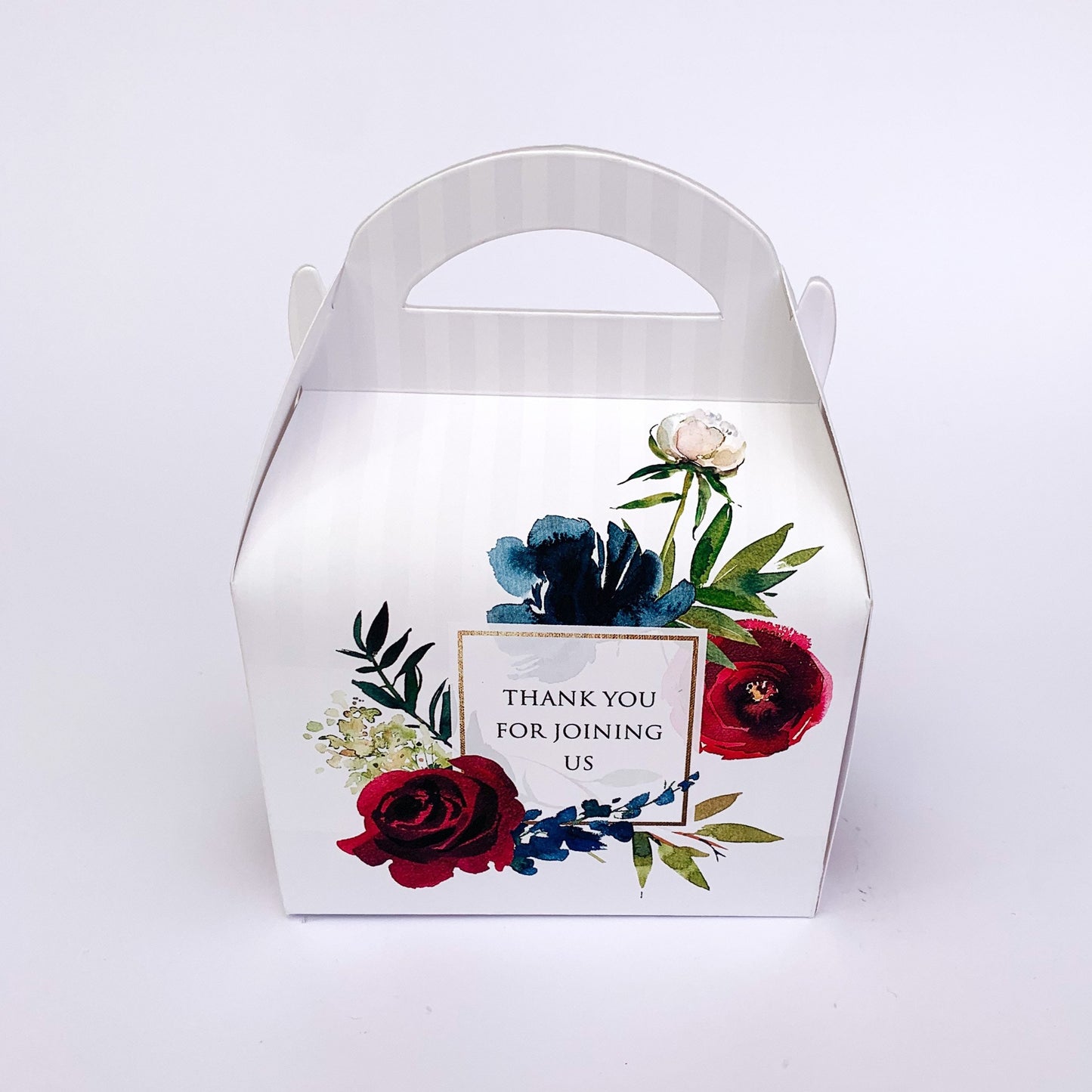 WEDDING Red and Navy Floral Wedding Favour Boxes Hen Party Bridal Shower Gift Box