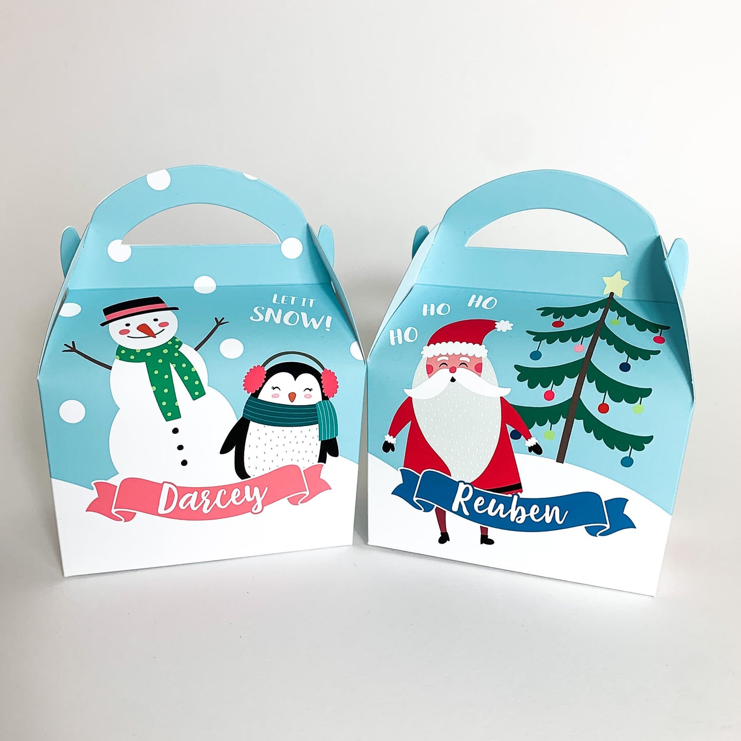 Christmas Classic Snowman and Penguin Christmas Treat Boxes Advent Party Box favours