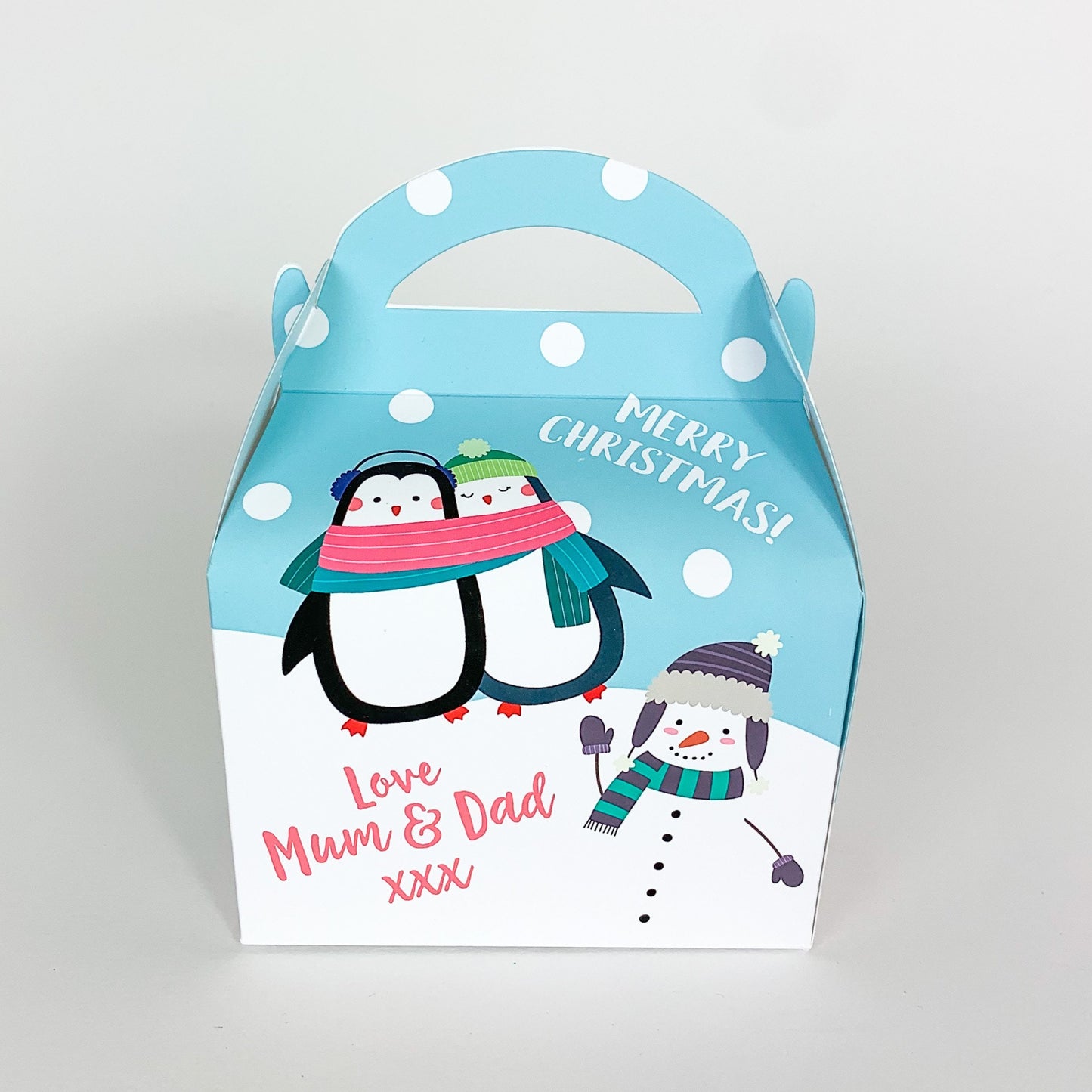 Christmas Classic Snowman and Penguin Christmas Treat Boxes Advent Party Box favours
